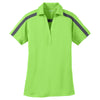 Port Authority Women's Lime/Steel Grey Silk Touch Performance Colorblock Stripe Polo