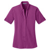 Port Authority Women's Pink Bloom Stretch Pique Button-Front Shirt
