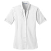 Port Authority Women's White Stretch Pique Button-Front Shirt