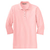 Port Authority Women's Light Pink Silk Touch 3/4-Sleeve Polo