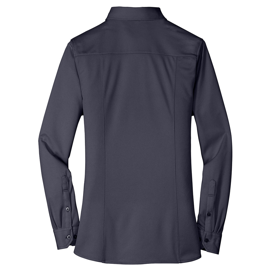 Port Authority Women's Battleship Grey Dimension Knit Dress Shirt