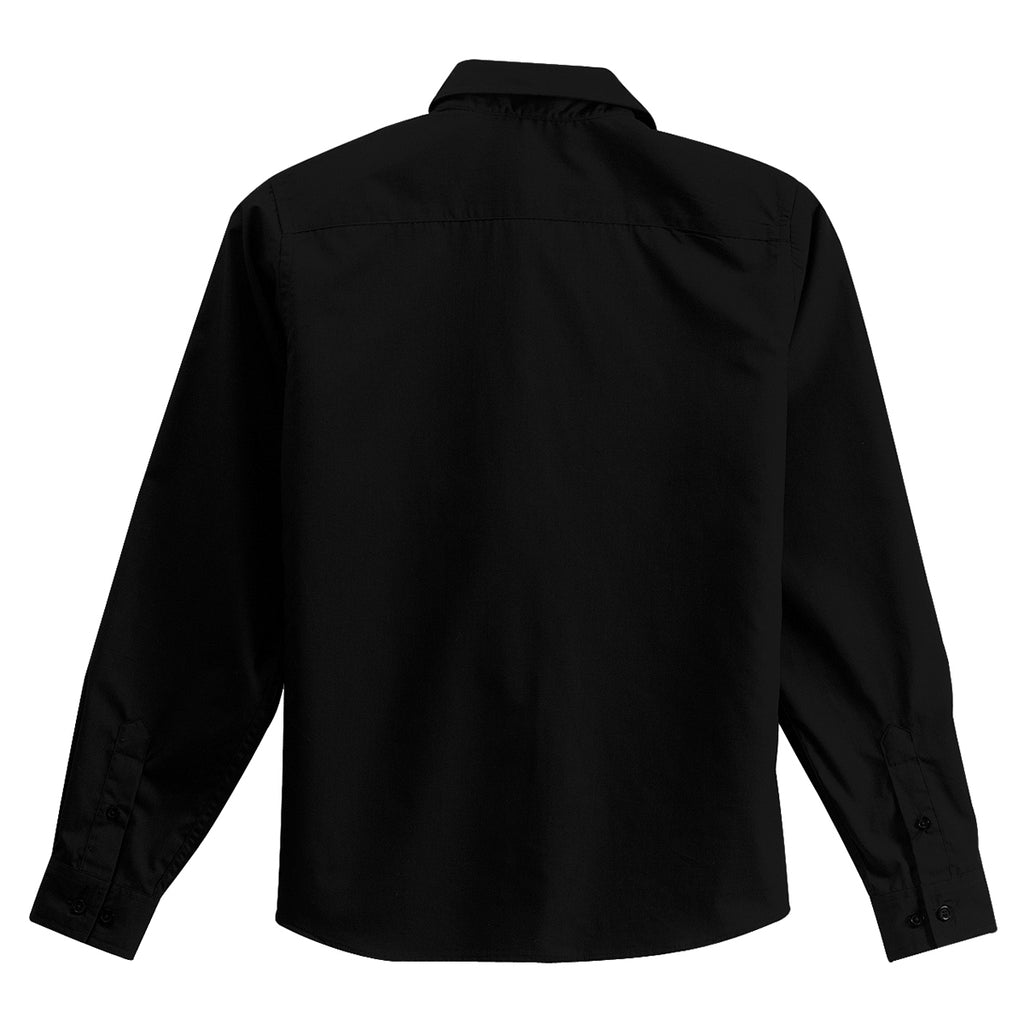 Port Authority Women's Black Long Sleeve Easy Care, Soil Resistant Shirt