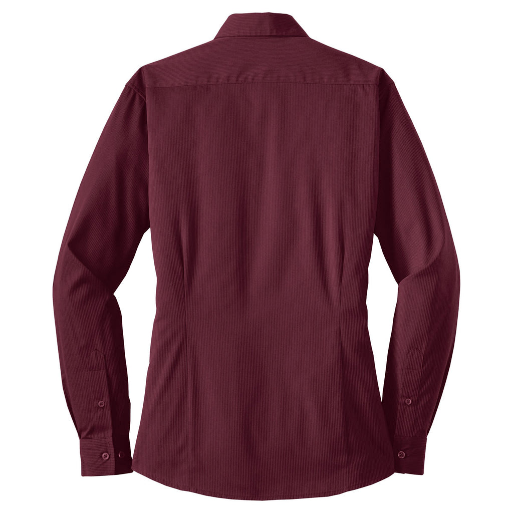 Port Authority Women's Maroon Tonal Pattern Easy Care Shirt
