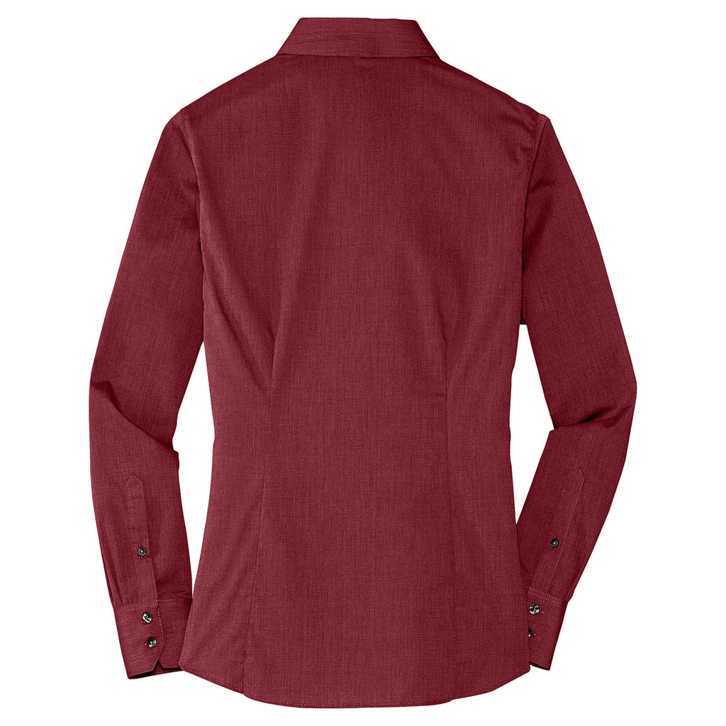 Port Authority Women's Red Oxide Crosshatch Easy Care Shirt