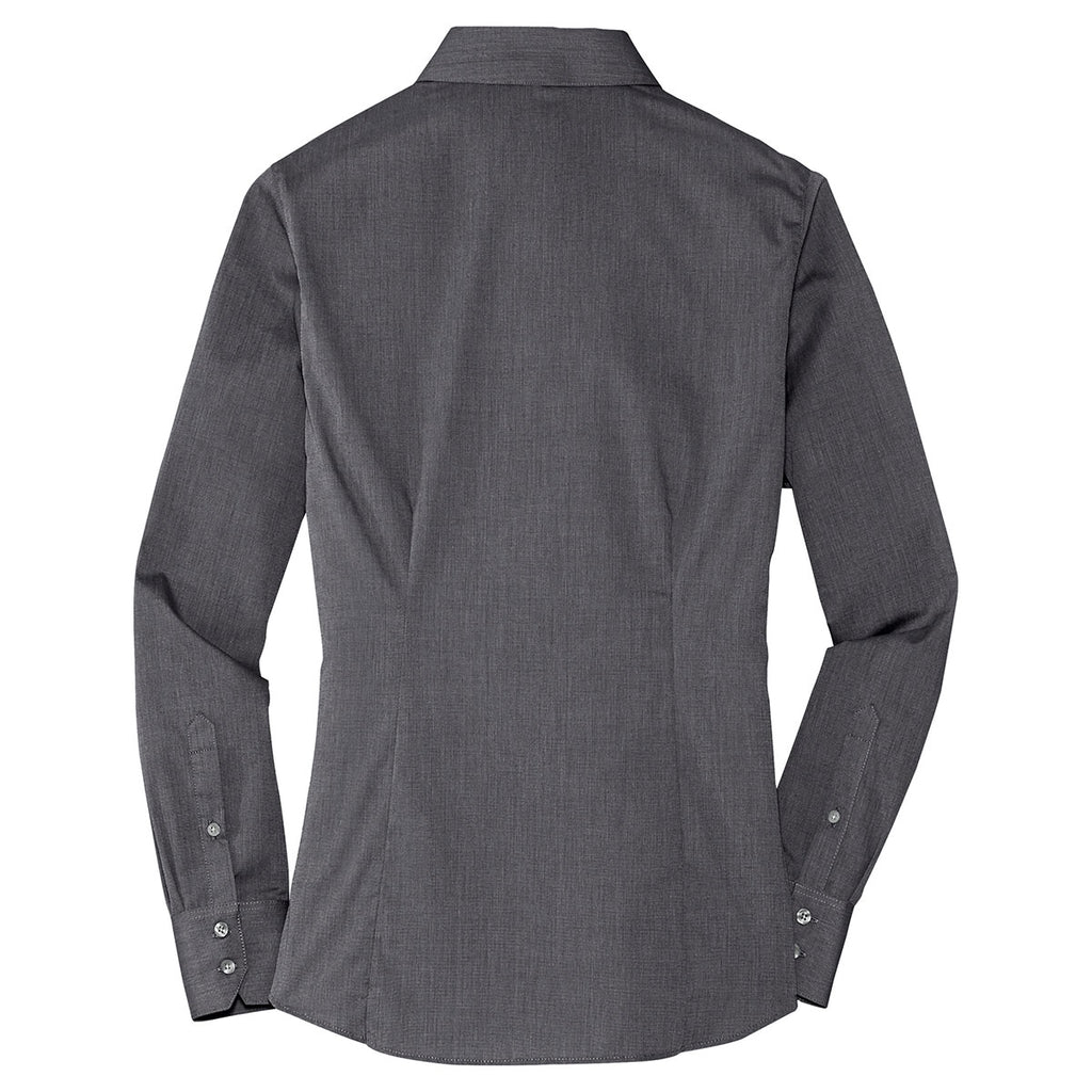 Port Authority Women's Soft Black Crosshatch Easy Care Shirt