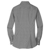 Port Authority Women's Black/White Fine Stripe Stretch Poplin Shirt