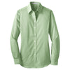 Port Authority Women's Wintergreen/White Fine Stripe Stretch Poplin Shirt
