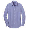 Port Authority Women's Blue/Purple Long Sleeve Gingham Easy Care Shirt