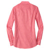 Port Authority Women's Tangerine/Pink Long Sleeve Gingham Easy Care Shirt