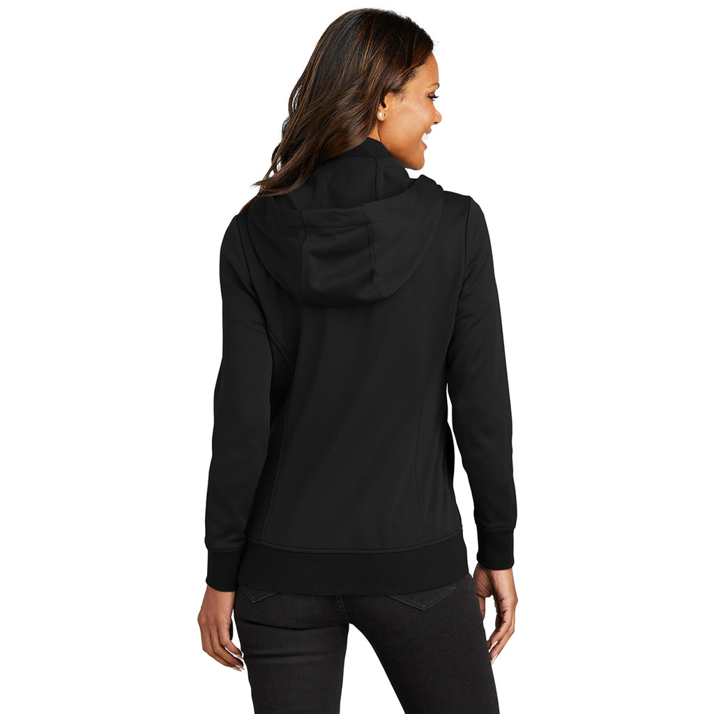 Port Authority Women's Deep Black Smooth Fleece Hooded Jacket