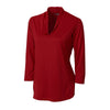 Cutter & Buck Women's Cardinal Red DryTec 3/4 Sleeve Kavanagh V-Neck