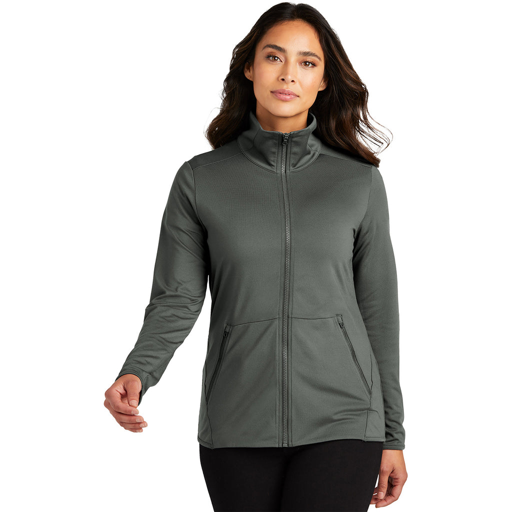 Port Authority Women's Pewter Accord Stretch Fleece Full-Zip