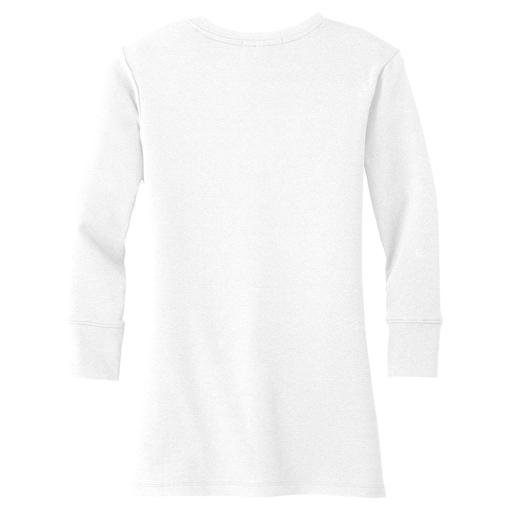 Port Authority Women's White Concept Stretch 3/4-Sleeve Scoop Henley