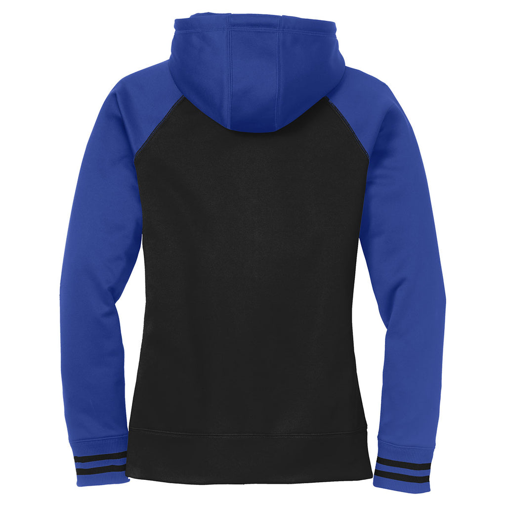 Sport-Tek Women's Black/True Royal Sport-Wick Varsity Fleece Full-Zip Hooded Jacket