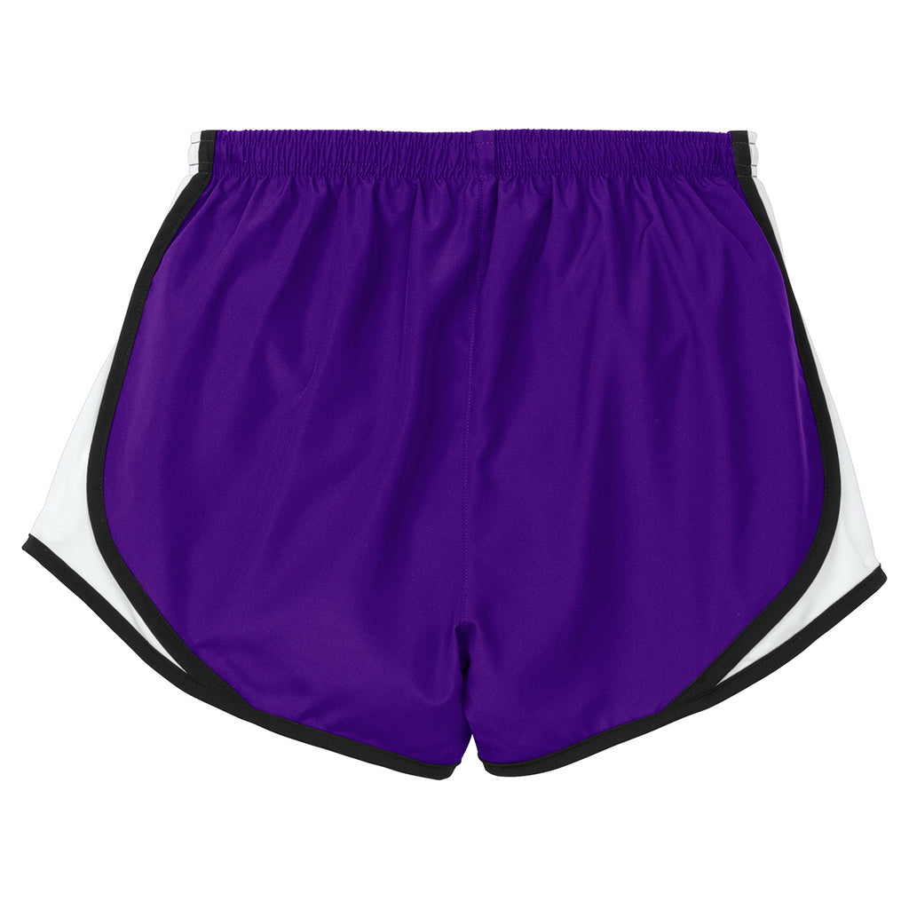 Sport-Tek Women's Purple/White/Black Cadence Short