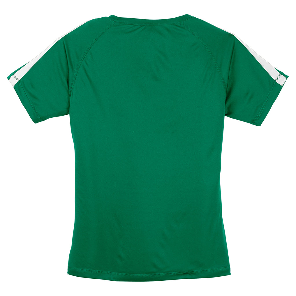 Sport-Tek Women's Kelly Green/White Colorblock PosiCharge Competitor Tee