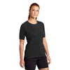 Sport-Tek Women's Black Short Sleeve Rashguard Tee