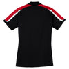 Sport-Tek Women's Black/True Red/White Tricolor Shoulder Micropique Sport-Wick Polo