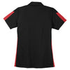 Sport-Tek Women's Black/True Red PosiCharge Active Textured Colorblock Polo