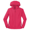 Sport-Tek Women's Pink Raspberry/White Colorblock Hooded Raglan Jacket