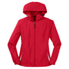 Sport-Tek Women's True Red/White Colorblock Hooded Raglan Jacket