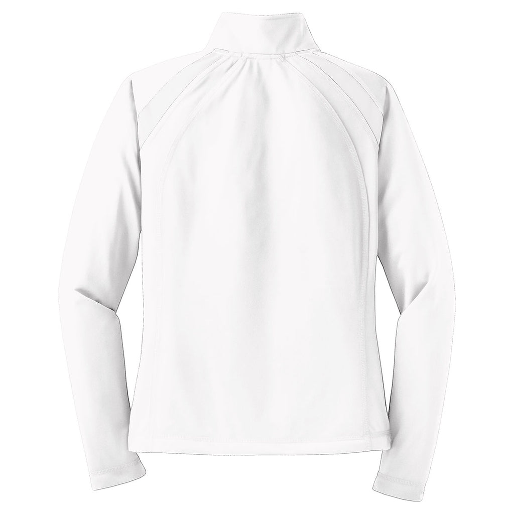 Sport-Tek Women's White/White Tricot Track Jacket