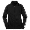 Sport-Tek Women's Black/Iron Grey Dot Sublimation Tricot Track Jacket