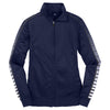 Sport-Tek Women's True Navy/Iron Grey Dot Sublimation Tricot Track Jacket