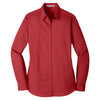 Port Authority Women's Rich Red Long Sleeve Carefree Poplin Shirt