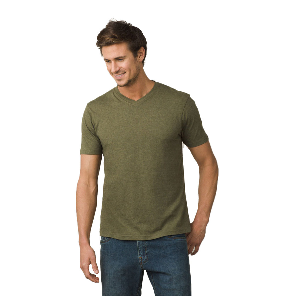 prAna Men's Cargo Green V-Neck T-Shirt
