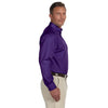 Harriton Men's Team Purple Easy Blend Long-Sleeve Twill Shirt with Stain-Release