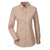 Harriton Women's Khaki Foundation 100% Cotton Long-Sleeve Twill Shirt with Teflon