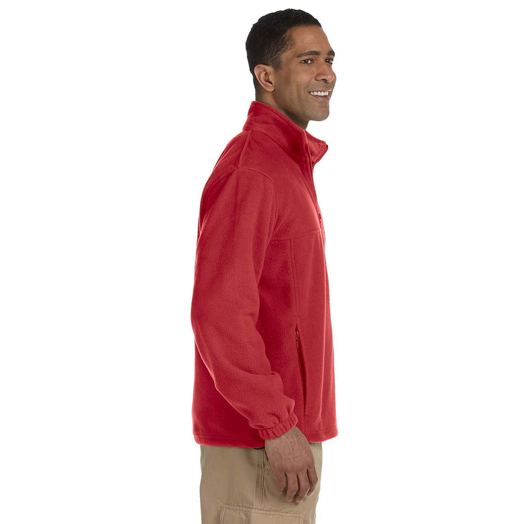 Harriton Men's Red 8 oz. Full-Zip Fleece