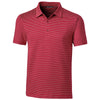 Cutter & Buck Men's Cardinal Red Forge Polo Pencil Stripe Tailored Fit