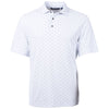 Cutter & Buck Men's White Exp Pique Tile Print Recycled Polo