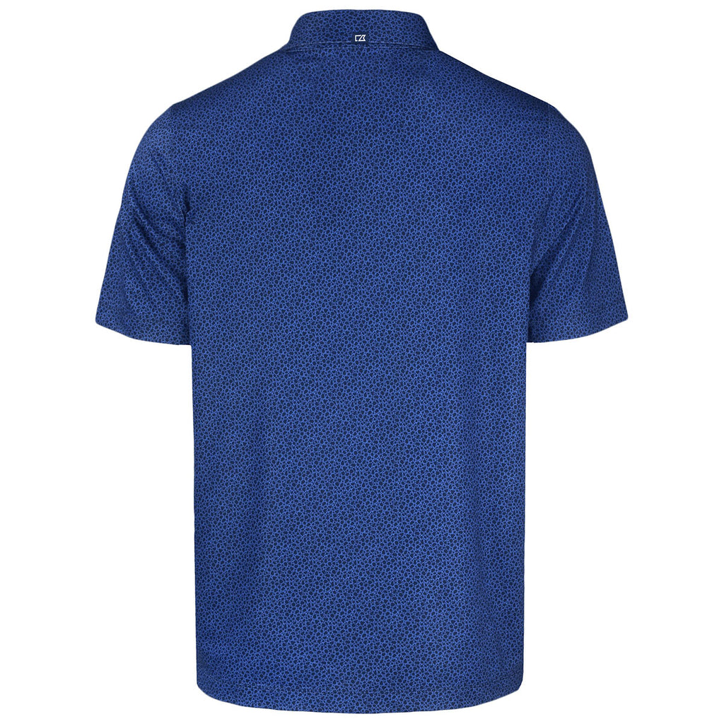 Cutter & Buck Men's Navy Blue Pike Eco Pebble Print Stretch Recycled Polo