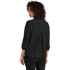 Mercer+Mettle Women's Deep Black Stretch Crepe 3/4 Sleeve Blouse