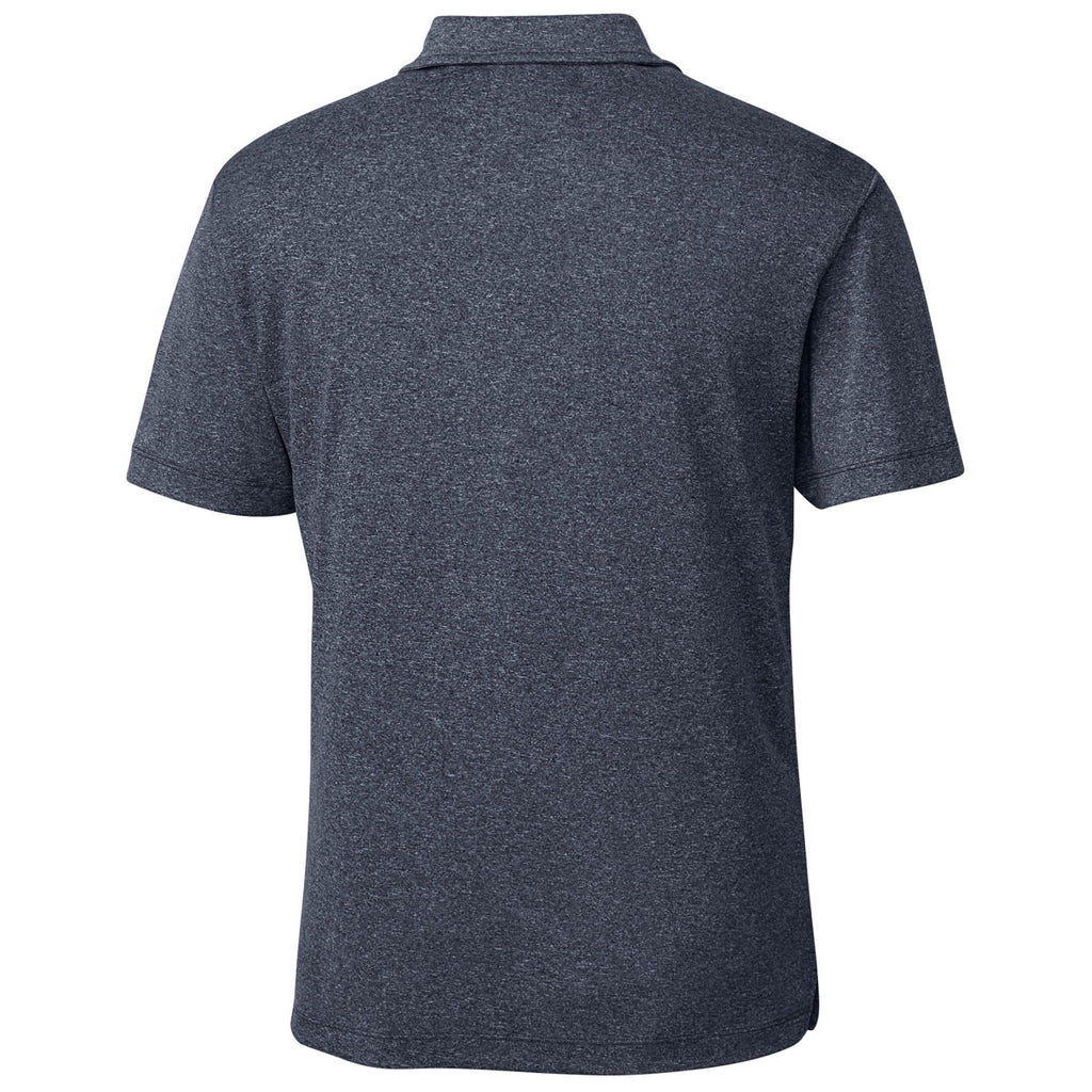 Clique Men's Navy Heather Charge Active Short Sleeve Polo