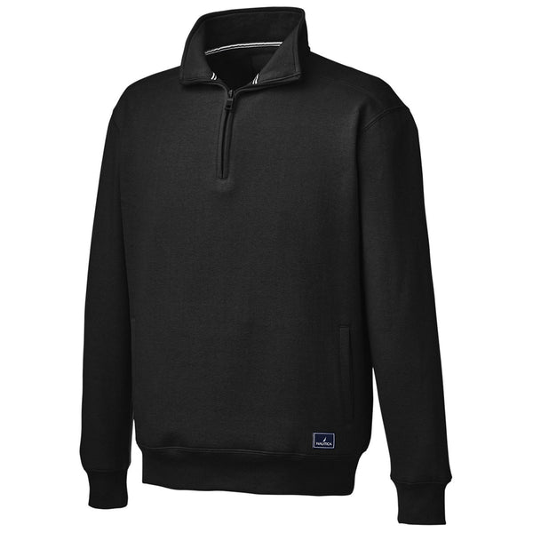 Nautica Men's Black Anchor QuarterZip Pullover