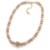 Carolee The Addison Gold Pearl Necklace with Gold Crystal Center