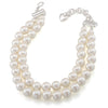 Carolee The Abigail Two Row 12mm White Pearl Choker Necklace with Silvertone Clasp