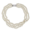Carolee Jackie 8mm Three Row Pearl Necklace