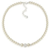 Carolee The Kathleen White Pearl and Crystal Fireball Necklace