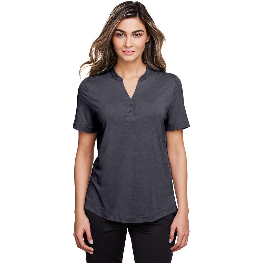 North End Women's Carbon Jaq Snap-Up Stretch Performance Polo
