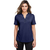 North End Women's Classic Navy Jaq Snap-Up Stretch Performance Polo