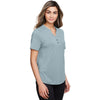 North End Women's Opal Blue Jaq Snap-Up Stretch Performance Polo