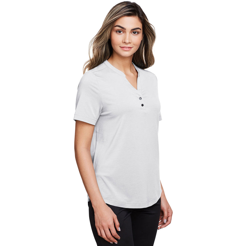 North End Women's Platinum Jaq Snap-Up Stretch Performance Polo