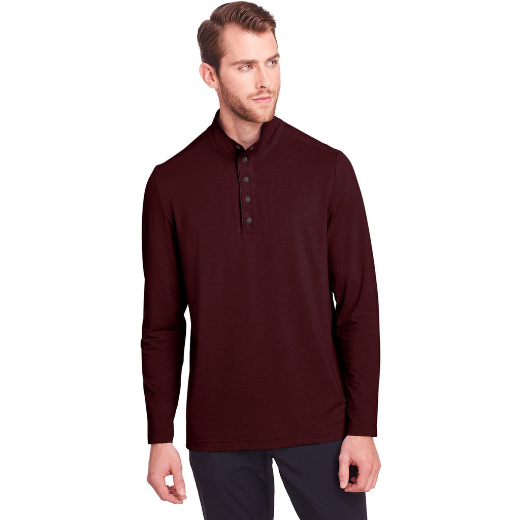 North End Men's Burgundy Jaq Snap-Up Stretch Performance Pullover