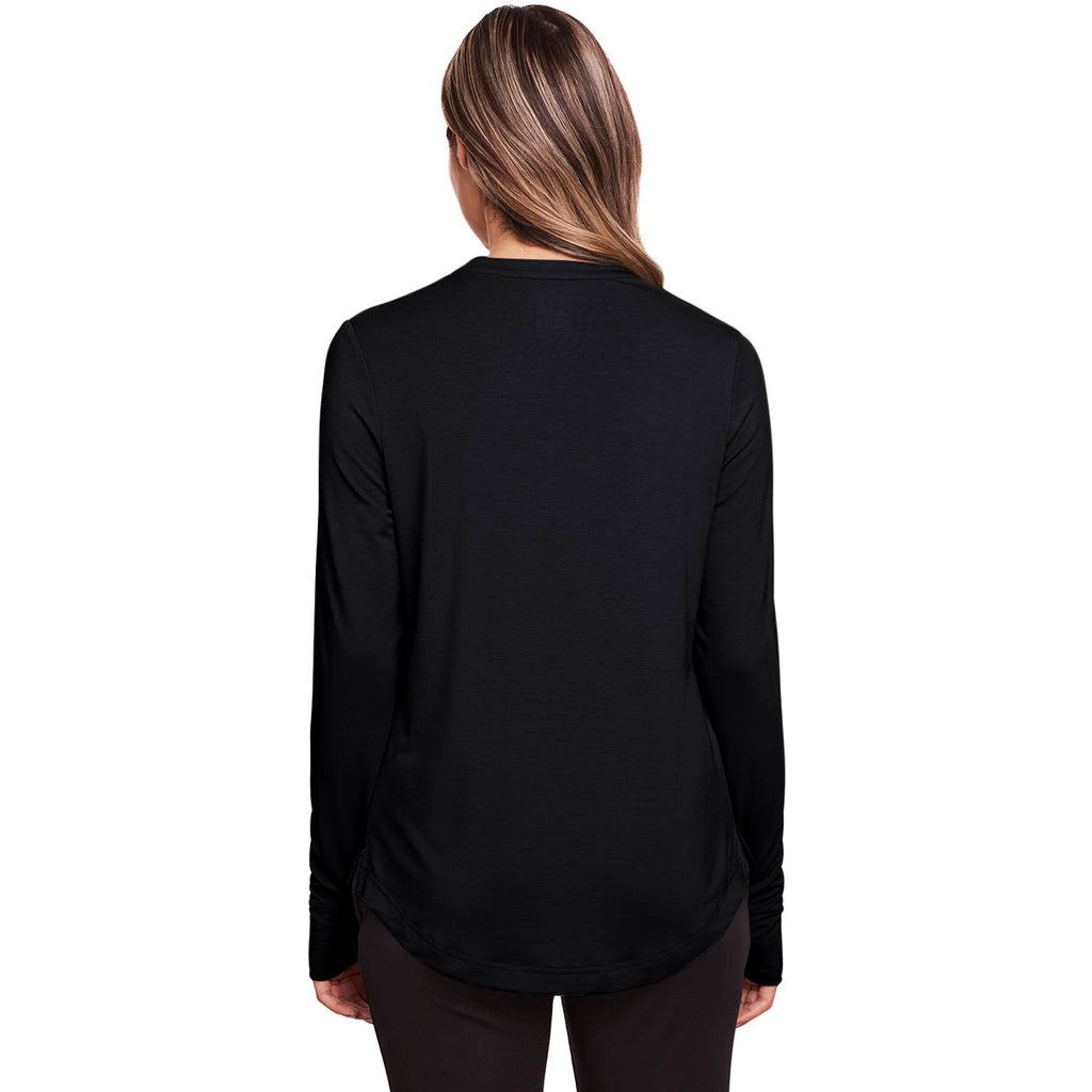 North End Women's Black Jaq Snap-Up Stretch Performance Pullover