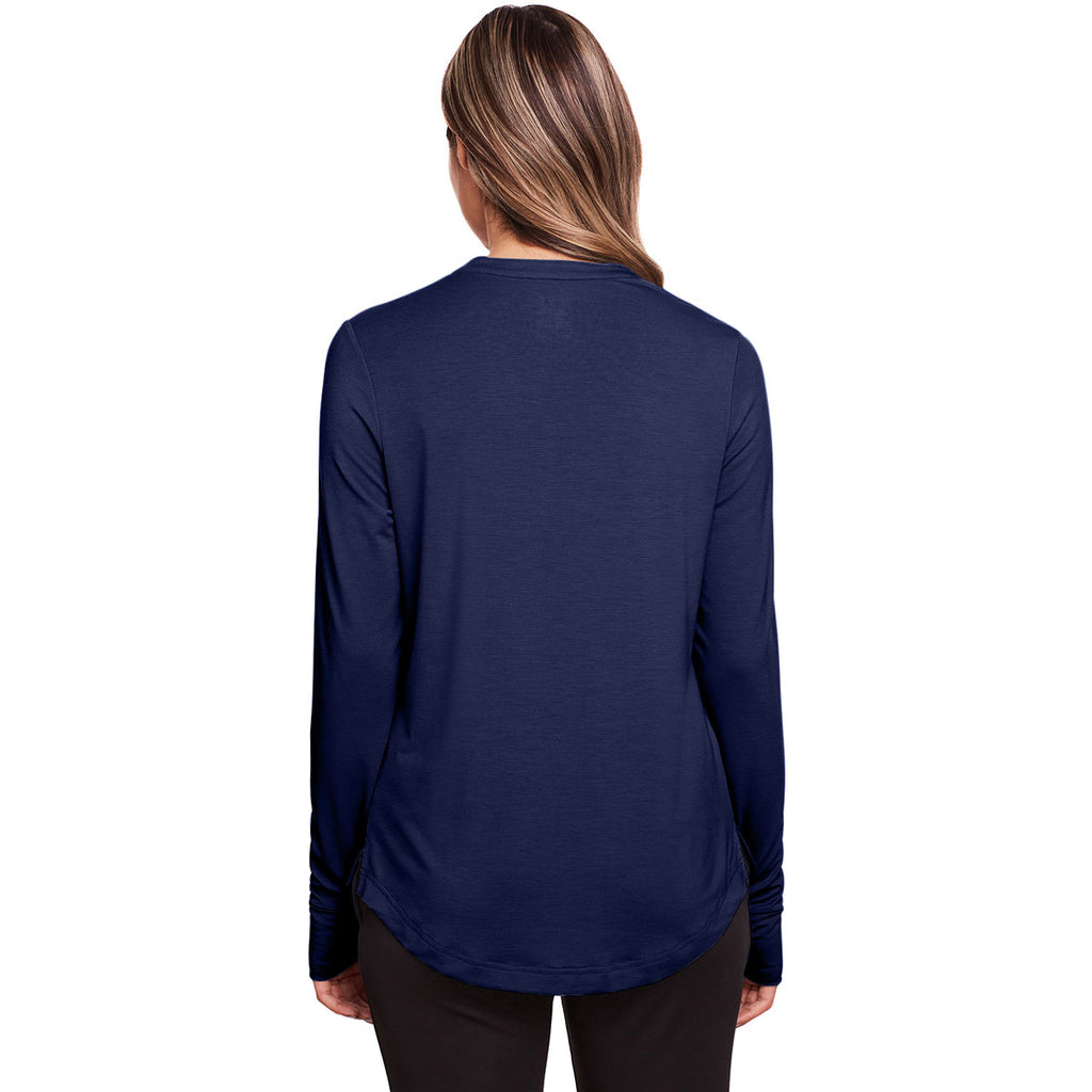 North End Women's Classic Navy Jaq Snap-Up Stretch Performance Pullover